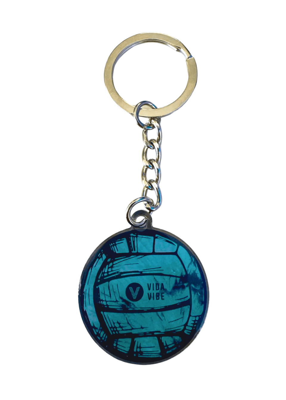 Blue Volleyball Keychain